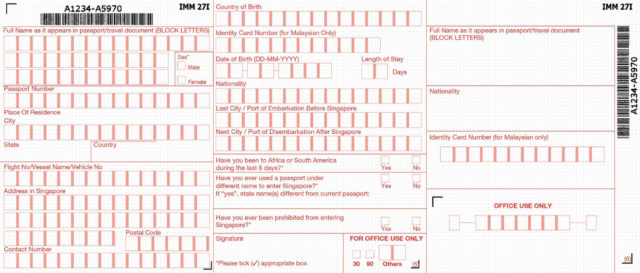 singapore embarkation card