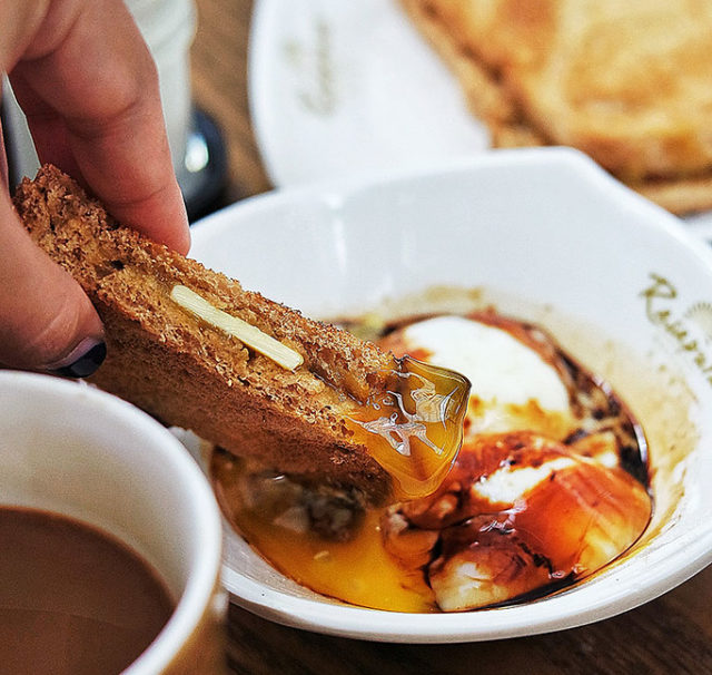 Kaya toast in eggs